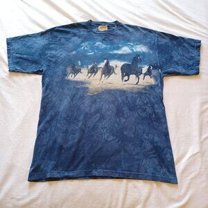 Vintage Y2K 1999 The Mountain Bob Peters Wild Horses Tie Dye T-Shirt Adult XL
